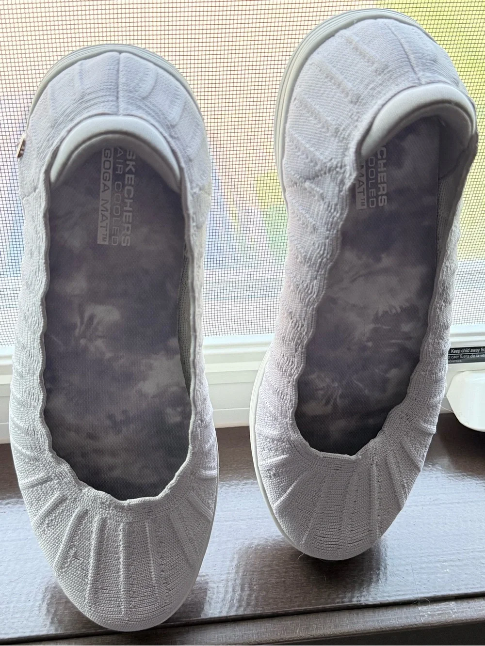 Women’s Slip-On Knit Comfort Flats in Light purple Skechers air cooled